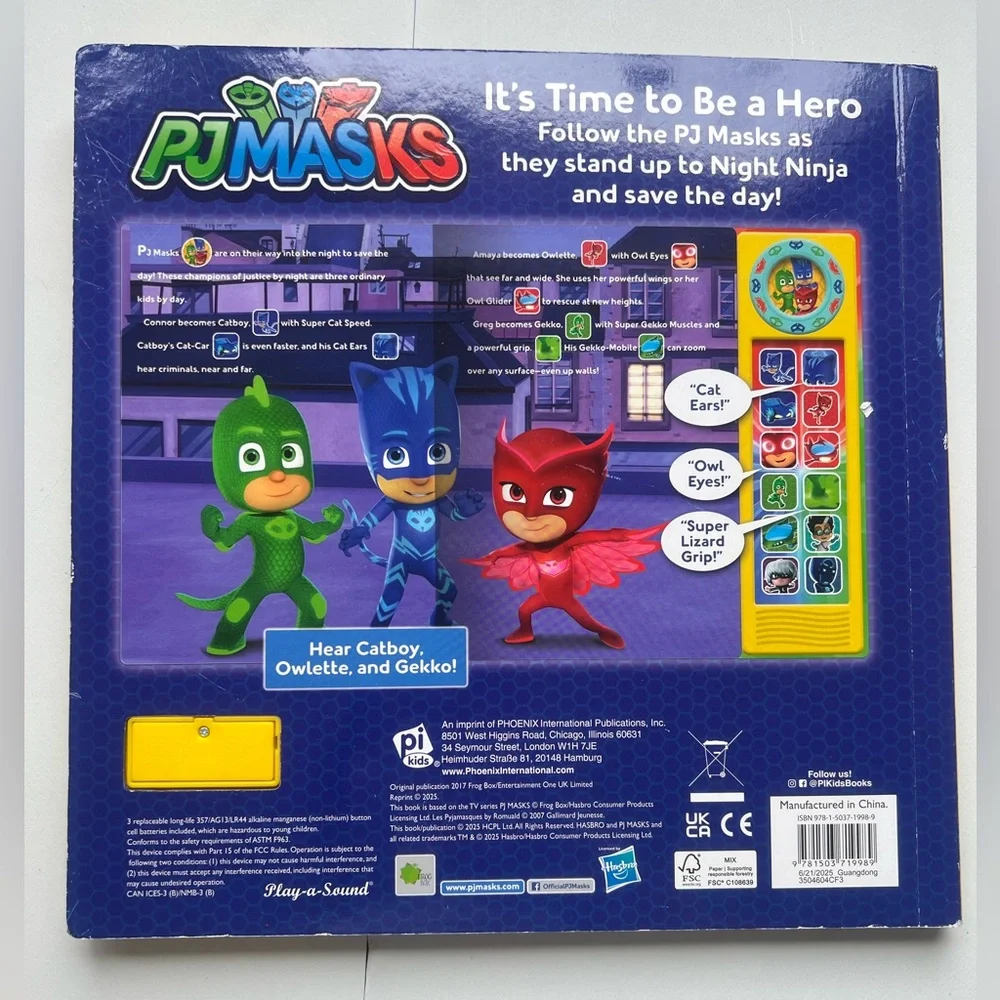 PJ Masks - It's Time To Be A Hero Custom Frame Sound Board Book - by Phoenix